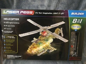 Helicopter 8-in-1 Building Set Laser Pegs LED Night Lights Imagination Kit - Picture 1 of 2