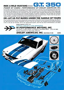 1966 Shelby American GT 350 Performance Sales Ad 13 x 19 Poster - Picture 1 of 1