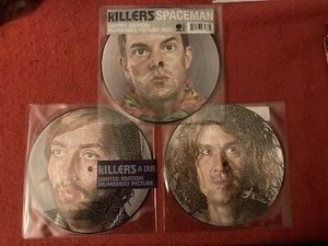THE KILLERS PICTURE DISC X 3 DUSTLAND SPACEMAN HUMAN MINT UNPLAYED 7" VINYL - Foto 1 di 10