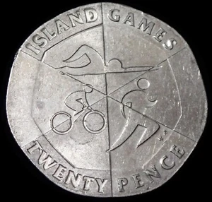 Gibraltar 20 Pence 2019 AB Elizabeth II Island Games Coin WCA A28 - Picture 1 of 3