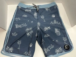 Pantalones cortos de tabla O’Neill para hombre cierre de gancho y lazo/corbata azul hawaiano talla 30 - Imagen 1 de 10