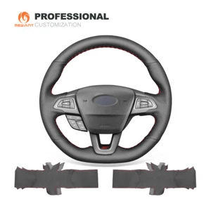 MEWANT Black Genuine Leather Steering Wheel Cover for ford Focus (ST | RS) 2015 - Bild 1 von 9
