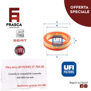 Filtro Aria Ufi Fiat UNO 0.9 1.1 Seat Ibiza 0.9 Marbella 0.8 Panda 0.9 Furgonato - Foto 1 di 1