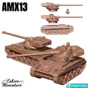 Char AMX13, Véhicule Blindé Militaire Moderne, Échelle 15mm, 20mm et 28mm - Imagen 1 de 1