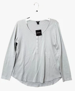 NUEVO NUEVO CON ETIQUETAS S Eddie Bauer Térmica Henley Tejido Gofre A Presión Calce Suelto Camisa Verde Lt - Imagen 1 de 5