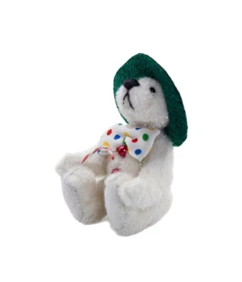 LITTLE GEM TEDDY BEAR Dollhouse Miniature Jointed Teddy Bear Polka Dot RARE - image 1 of 4