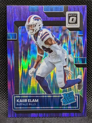 2022 Donruss Optic Kaiir Elam Purple Shock Rated Rookie - Buffalo Bills - Image 1 of 2