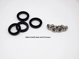 Kit de reconstrucción de sellos y tornillos del eje del acelerador del carburador Mikuni BS34 BS38 XS650 - Imagen 1 de 2