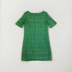 London Times Green Shift Dress Knee-Length Short Sleeve Zipper - Picture 1 of 5