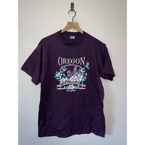Camisa de Colección Oregon Wildflowers Flor Púrpura Gráfico Camiseta De Colección Años 90 Grande - Imagen 1 de 11