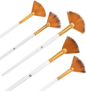 5 Pcs Professional Fan Paint Brushes Set for Acrylic & Oil - Picture 1 of 5