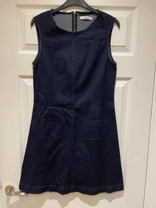 Oasis Navy Blue Denim Dress With Stretch, Size 12 - Picture 1 of 5