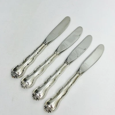 "Cuchillos de mantequilla Gorham con mango de plata esterlina (4) Rondo 6"" sin monograma" Foto 1 de 4