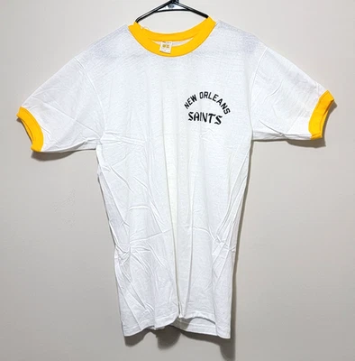 Camiseta de fútbol americano de la NFL Russell vintage de los New Orleans Saints de la década de 1970 de una sola puntada Foto 1 de 4
