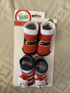 2 Pares De Calcetines De Navidad Papá Noel Botines Nuevos - Imagen 1 de 1