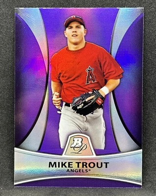2010 Bowman Platinum - Prospects Mike Trout #PP5 фиолетовая переливающаяся карточка (RC) - Изображение 1 из 2