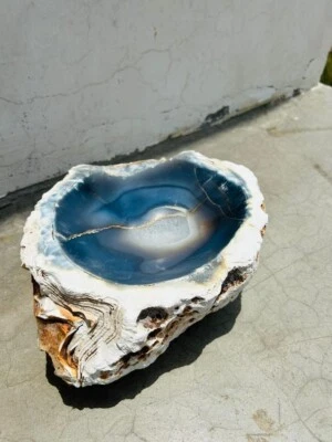 Fregadero de ágata en una paz, cuenco de ágata, recipiente de lavabo de ágata, fregadero de ónix, piedra Foto 1 de 4