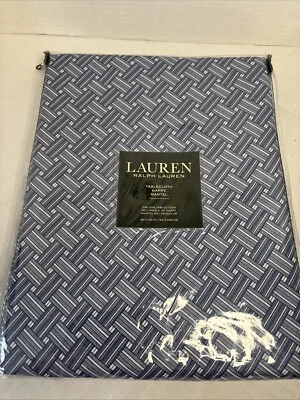 Ralph Lauren 60" X 102" Tablecloth Brand New In Package. Navy And White. - Image 1 of 4