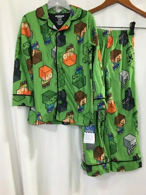Minecraft Boys 2 Piece Flannel Long Sleeve Pajama Set Size 4/5, 6-7 New - Image 1 of 4