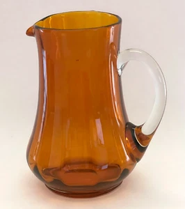 Jarra de vidrio ámbar vintage mango transparente - Imagen 1 de 9
