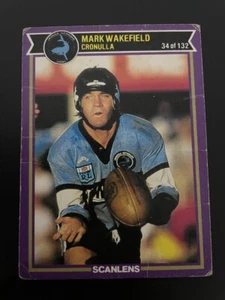 NRL 1987 Scanlens Trading Card #34 Mark Wakefield Cronulla Sutherland Sharks - Picture 1 of 2