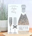 Large Personalised Handmade 25th Silver Wedding Anniversary Card Sister Friends