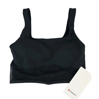 NWT LULULEMON Wunder Train BLACK Mesh Panel Tank Top Cropped Tight Fit Size 6 - Image 1 of 4