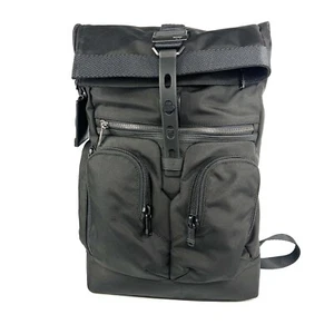 TUMI Lance Roll Top Backpack Black Laptop Business Bag Ballistic Nylon Weekender - Picture 1 of 16
