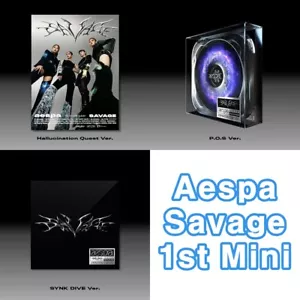 AESPA 1st Mini Album SAVAGE CD+Photobook+Photocard+Sticker+Folded Poster+Gift - Imagen 1 de 18