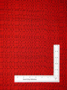 Christmas Holiday Black Dot Stripe on Red Fabric Cotton Loralie By The Yard - Picture 1 of 1