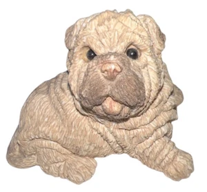 Baby Shar Pei Puppy Dog Sand Colored Stone Critter Littles - Picture 1 of 5