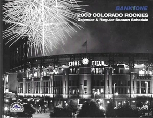 2003 COLORADO ROCKIES CALENDAR & SEASON SCHEDULE BANK 1 ONE - Picture 1 of 1
