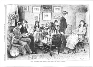 RUTH PROCTOR'S TEA.VTG 1889 HARPER'S 11" x 8" GRAVURDRUCK - Bild 1 von 2