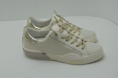 Zapatilla deportiva de felpa Dolce Vita Zina para mujer, cuero en rodajas, blanca, talla 6,5, usada Foto 1 de 4