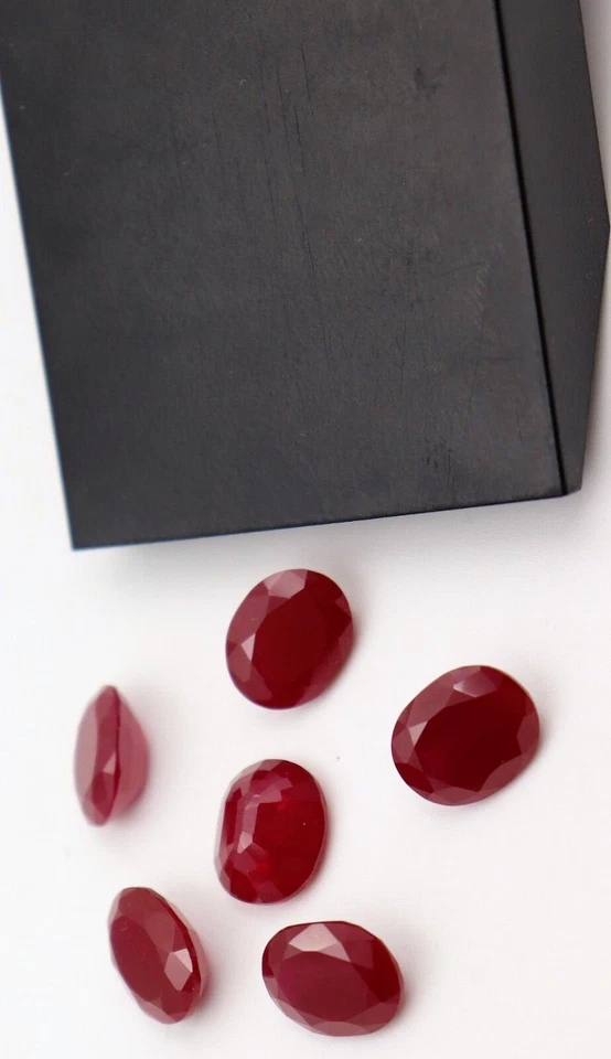 Ruby Opaque Oval AAA Rated Lab Created Ruby Opaque Loose Gemstone9x11 to 16x22mm - Image 1 of 4