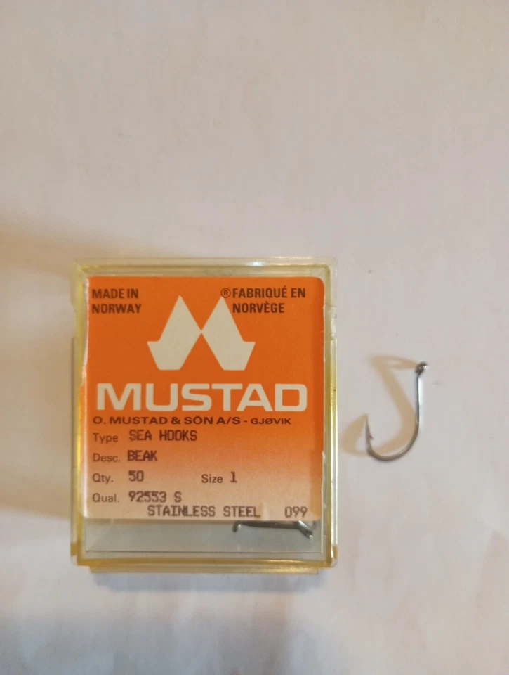 MUSTAD AMI BEAK INOX SEA HOOK SERIE 92553 S MISURA 1 PEZZI 50 STAINLESSSTEEL 099 - Immagine 1 di 1