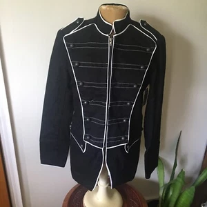 Tripp NYC Jacket Mens Black Band, Military Skull Buttons Punk Goth; Sz S - Picture 1 of 11