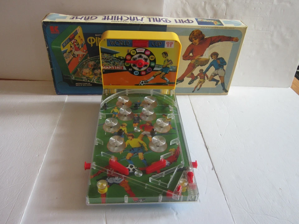 RARE Vintage 1978 Table Top Pinball Soccer World Cup with Box - Working - Image 1 of 4