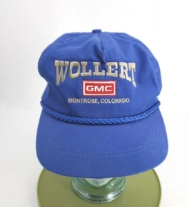 Vintage Wollert GMC Montrose Colorado Car Dealership Strapback USA  dad hat - Picture 1 of 7