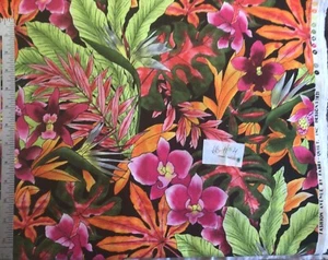 Fabri-Quilt Fashion Avenue Tropical Exotic Floral Cotton Fabric BTY - Picture 1 of 1