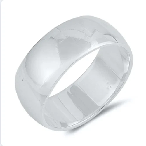 New Solid 925 Sterling Silver 8mm Wedding Band Ring size 9 For Men or Women USA - Image 1 of 1