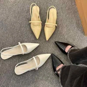Zapatos Planos Hadas 2025 Nuevos Primavera Verano Puntiagudos Diamante Temperamento Zapatos Individuales - Imagen 1 de 19
