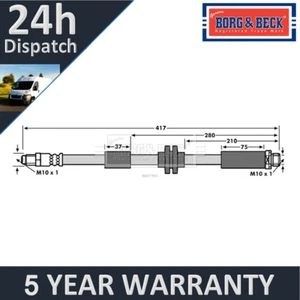 Fits Volvo V50 2004-2012 S40 2004-2012 Brake Hose Rear Borg & Beck - Picture 1 of 6