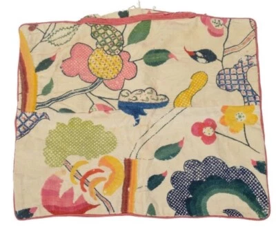 Funda de almohada de trabajo Crewel del siglo XVIII Foto 1 de 2