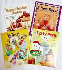 Plastic Canvas Patterns Books Holiday Christmas Party Pans Baskets Treat Boxes +