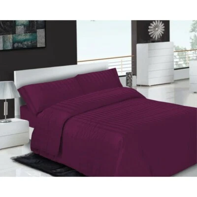 Parure copripiumino 100% Raso di Cotone makò Rigato  Made in Italy - Immagine 1 di 4