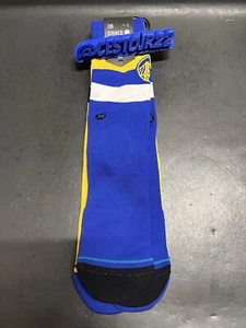 STANCE GSW GOLDEN STATE WARRIORS 2 PACK CREW BASKETBALL SOCKS SZ L CURRY CITY - Picture 1 of 4