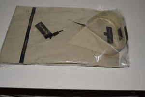 BERGAMO BEIGE LONG SLEEVED BUTTON DOWN DRESS SHIRT 15 1/2 /32-33-NEW (DBE51) - Picture 1 of 4