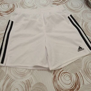 adidas Girls' M 10-12 Mesh Shorts 3 Black Strips #F404 - Picture 1 of 9