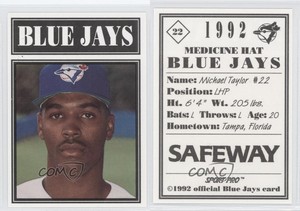 1992 Sport Pro Medicine Hat Blue Jays Mike Taylor Michael Taylor #22